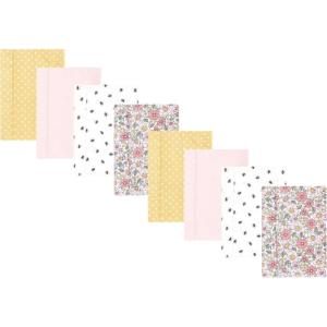 image:imageHudson Baby Cotton Poly Flannel Burp Cloths Multipack Butterflies 8Pack One SizePink Yellow Pretty Floral 8pack
