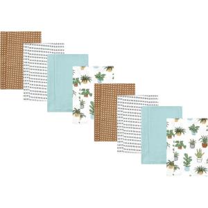image:imageHudson Baby Cotton Poly Flannel Burp Cloths Multipack Butterflies 8Pack One SizePlants 8pack