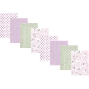 image:imageHudson Baby Cotton Poly Flannel Burp Cloths Multipack Butterflies 8Pack One SizePurple Dainty Floral 8pack