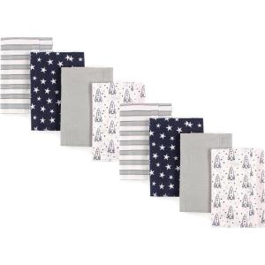 image:imageHudson Baby Cotton Poly Flannel Burp Cloths Multipack Butterflies 8Pack One SizeRocket Ship 8pack