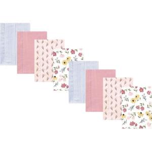 image:imageHudson Baby Cotton Poly Flannel Burp Cloths Multipack Butterflies 8Pack One SizeSoft Painted Floral 8pack