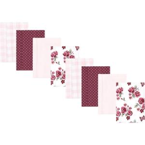 image:imageHudson Baby Cotton Poly Flannel Burp Cloths Multipack Butterflies 8Pack One SizeSweet Roses 8pack