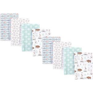 image:imageHudson Baby Cotton Poly Flannel Burp Cloths Multipack Butterflies 8Pack One SizeTeepee 8pack