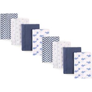 image:imageHudson Baby Cotton Poly Flannel Burp Cloths Multipack Butterflies 8Pack One SizeWhale 8pack