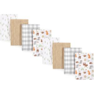 image:imageHudson Baby Cotton Poly Flannel Burp Cloths Multipack Butterflies 8Pack One SizeWoodland 8pack
