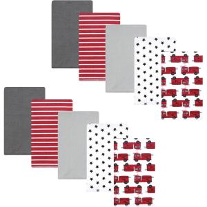 image:imageHudson Baby Infant Boys Cotton Flannel Burp Cloths 10Pack Fire Truck One Size