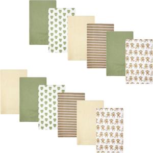 image:imageHudson Baby Infant Boys Cotton Flannel Burp Cloths 12Pack Bundle Monkey One Size