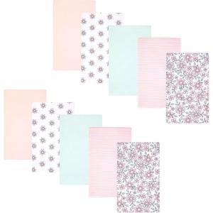 image:imageHudson Baby Infant Girls Cotton Flannel Burp Cloths 10Pack Pink Mint Floral One Size