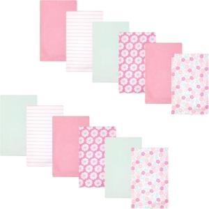 image:imageHudson Baby Infant Girls Cotton Flannel Burp Cloths 12Pack Bundle Pink Daisies One Size