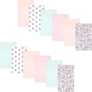 image:imageHudson Baby Infant Girls Cotton Flannel Burp Cloths 12Pack Bundle Pink Mint Floral One Size