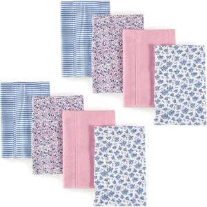 image:imageHudson Baby Layered Flannel Burp Cloths 8 Pack Prairie Flowers