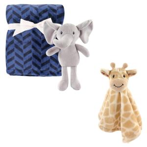 image:imageHudson Baby Plush Blanket Security Blanket amp ToyBoy ElephantGiraffe