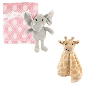 image:imageHudson Baby Plush Blanket Security Blanket amp ToyGirl ElephantGiraffe