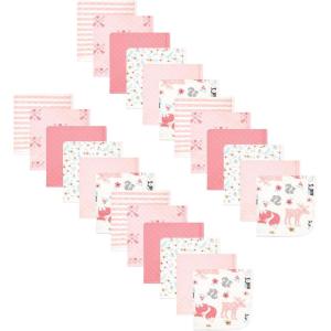image:imageHudson Baby Unisex Baby 24Pc Quilted Cotton Washcloths Girl Forest One SizeGirl Forest