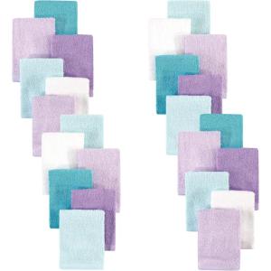 image:imageHudson Baby Unisex Baby 24Pc Rayon from Bamboo Woven Washcloths Navy Teal One SizePurple Mint