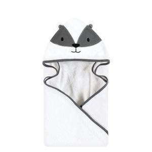 image:imageHudson Baby Unisex Baby Cotton Animal Face Hooded Towel Brown Gingham Puppy One SizeBadger