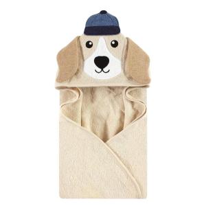 image:imageHudson Baby Unisex Baby Cotton Animal Face Hooded Towel Brown Gingham Puppy One SizeBaseball Dog
