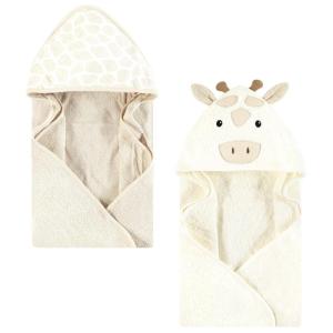image:imageHudson Baby Unisex Baby Cotton Animal Face Hooded Towel Brown Gingham Puppy One SizeBeige Giraffe