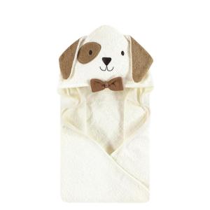 image:imageHudson Baby Unisex Baby Cotton Animal Face Hooded Towel Brown Gingham Puppy One SizeDog