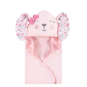 image:imageHudson Baby Unisex Baby Cotton Animal Face Hooded Towel Brown Gingham Puppy One SizeFloral Bunny