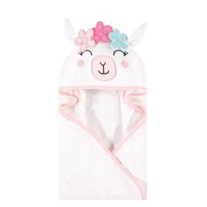 image:imageHudson Baby Unisex Baby Cotton Animal Face Hooded Towel Brown Gingham Puppy One SizeFlower Llama