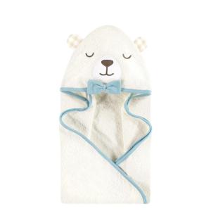image:imageHudson Baby Unisex Baby Cotton Animal Face Hooded Towel Brown Gingham Puppy One SizeGingham Bear Boy