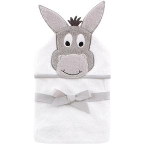 image:imageHudson Baby Unisex Baby Cotton Animal Face Hooded Towel Brown Gingham Puppy One SizeHappy Donkey