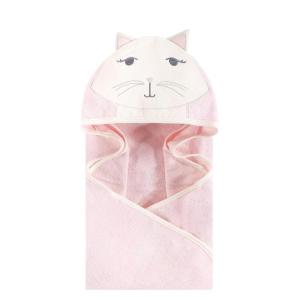 image:imageHudson Baby Unisex Baby Cotton Animal Face Hooded Towel Brown Gingham Puppy One SizeKitty