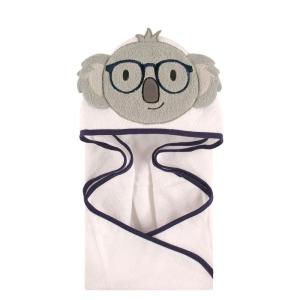 image:imageHudson Baby Unisex Baby Cotton Animal Face Hooded Towel Brown Gingham Puppy One SizeKoala