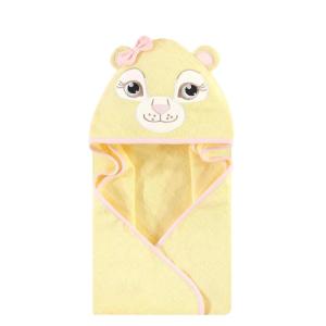 image:imageHudson Baby Unisex Baby Cotton Animal Face Hooded Towel Brown Gingham Puppy One SizeLion Girl