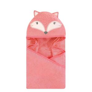 image:imageHudson Baby Unisex Baby Cotton Animal Face Hooded Towel Brown Gingham Puppy One SizeMiss Fox