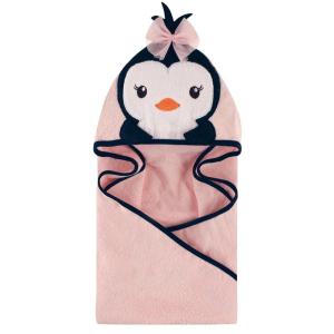 image:imageHudson Baby Unisex Baby Cotton Animal Face Hooded Towel Brown Gingham Puppy One SizeMiss Penguin