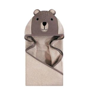 image:imageHudson Baby Unisex Baby Cotton Animal Face Hooded Towel Brown Gingham Puppy One SizeModern Bear