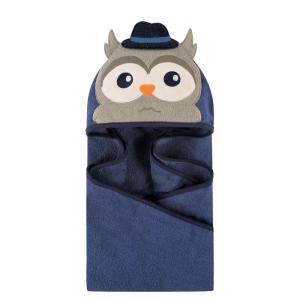 image:imageHudson Baby Unisex Baby Cotton Animal Face Hooded Towel Brown Gingham Puppy One SizeMr Owl