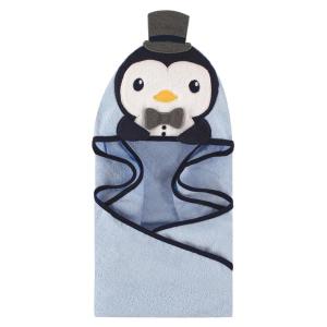 image:imageHudson Baby Unisex Baby Cotton Animal Face Hooded Towel Brown Gingham Puppy One SizeMr Penguin
