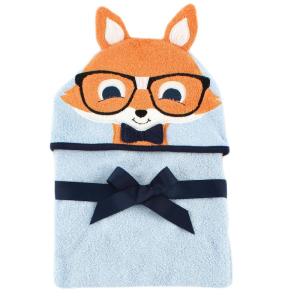 image:imageHudson Baby Unisex Baby Cotton Animal Face Hooded Towel Brown Gingham Puppy One SizeNerdy Fox