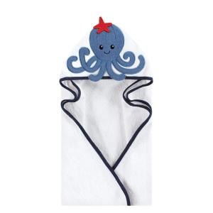 image:imageHudson Baby Unisex Baby Cotton Animal Face Hooded Towel Brown Gingham Puppy One SizeOctopus