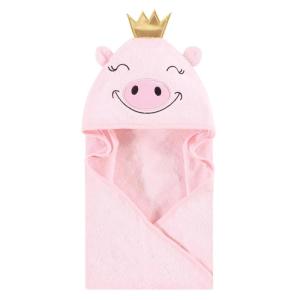 image:imageHudson Baby Unisex Baby Cotton Animal Face Hooded Towel Brown Gingham Puppy One SizePig