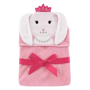 image:imageHudson Baby Unisex Baby Cotton Animal Face Hooded Towel Brown Gingham Puppy One SizePrincess Bunny