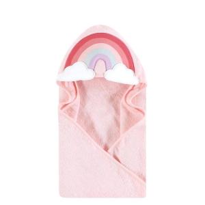 image:imageHudson Baby Unisex Baby Cotton Animal Face Hooded Towel Brown Gingham Puppy One SizeRainbow