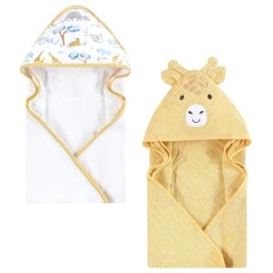 image:imageHudson Baby Unisex Baby Cotton Animal Face Hooded Towel Brown Gingham Puppy One SizeSafari Friends