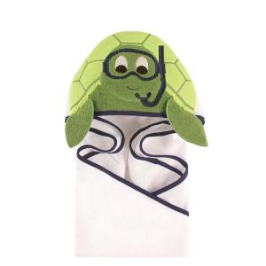 image:imageHudson Baby Unisex Baby Cotton Animal Face Hooded Towel Brown Gingham Puppy One SizeScuba Turtle