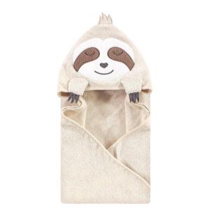 image:imageHudson Baby Unisex Baby Cotton Animal Face Hooded Towel Brown Gingham Puppy One SizeSloth