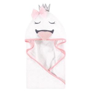 image:imageHudson Baby Unisex Baby Cotton Animal Face Hooded Towel Brown Gingham Puppy One SizeSwan