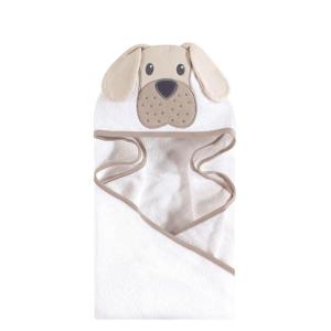 image:imageHudson Baby Unisex Baby Cotton Animal Face Hooded Towel Brown Gingham Puppy One SizeTan Puppy