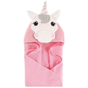 image:imageHudson Baby Unisex Baby Cotton Animal Face Hooded Towel Brown Gingham Puppy One SizeUnicorn