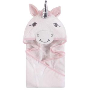 image:imageHudson Baby Unisex Baby Cotton Animal Face Hooded Towel Brown Gingham Puppy One SizeWhite Unicorn