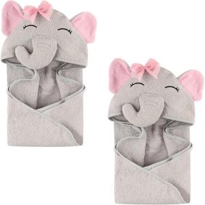 image:imageHudson Baby Unisex Baby Cotton Animal Face Hooded Towel Pretty Elephant 2Piece One SizePretty Elephant 2piece