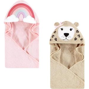image:imageHudson Baby Unisex Baby Cotton Animal Face Hooded Towel Pretty Elephant 2Piece One SizeRainbow Leopard