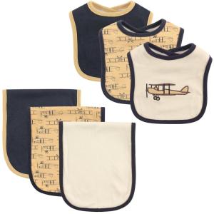 image:imageHudson Baby Unisex Baby Cotton Bib and Burp Cloth Set Princess One SizeAirplane